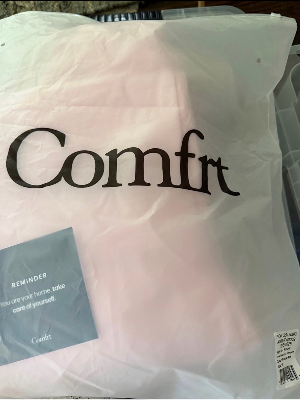 New Comfrt Powder Pink Travel Essentials Joggers with Elastic Cuffs, Size XS - Picture 4 of 6